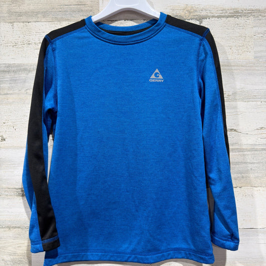 Gerry Performance Shirt Boys M 10/12 Blue Black Long Sleeve Outdoors EUC0
