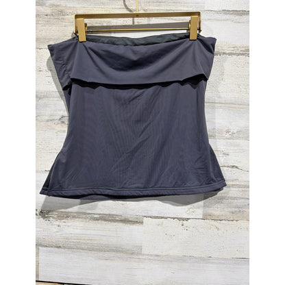 Princess Polly Tube Top Women Size 8 Gray Strapless Fold Over Minimalist EUC1