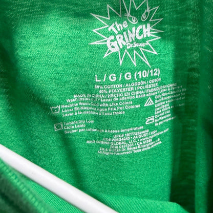 Dr. Seuss The Grinch T-Shirt Youth Large 10/12 Green Graphic Holiday EUC2
