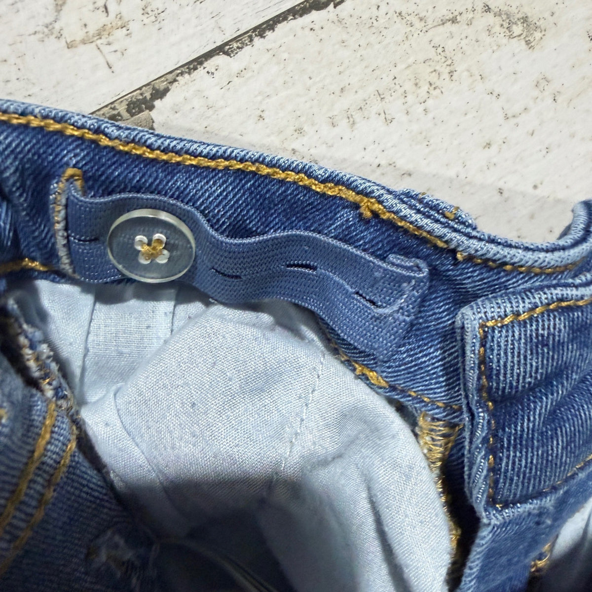 Joe Fresh Carpenter Jeans Kids 6 Blue Cotton Stretch Denim Workwear Utility4