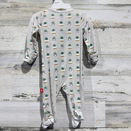 Magnetic Me Footie Sleeper Newborn Neutral Succulent Plant Print Boho EUC4