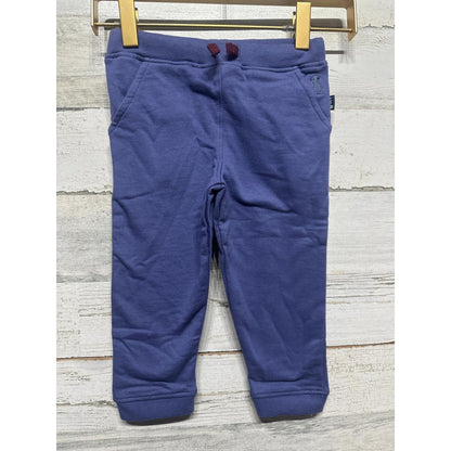 JoJo Maman Bebe Joggers Boys 6-12m Blue Elastic Waist Ribbed Cuffs NWT0