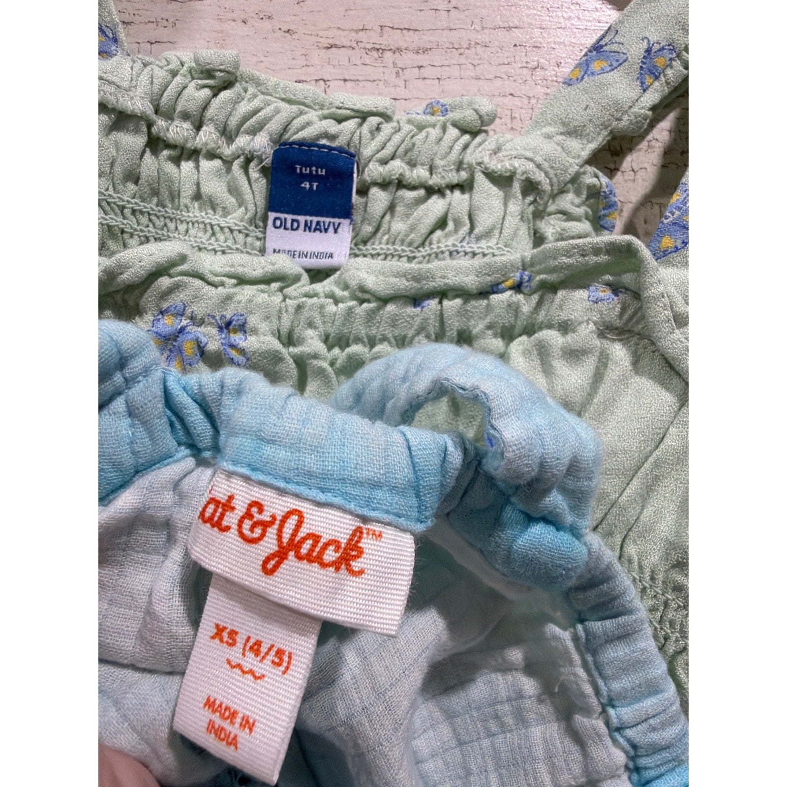 Old Navy Cat & Jack Clothing Lot Girls 4T 5 Blue Green Floral Tie Dye Boho EUC7