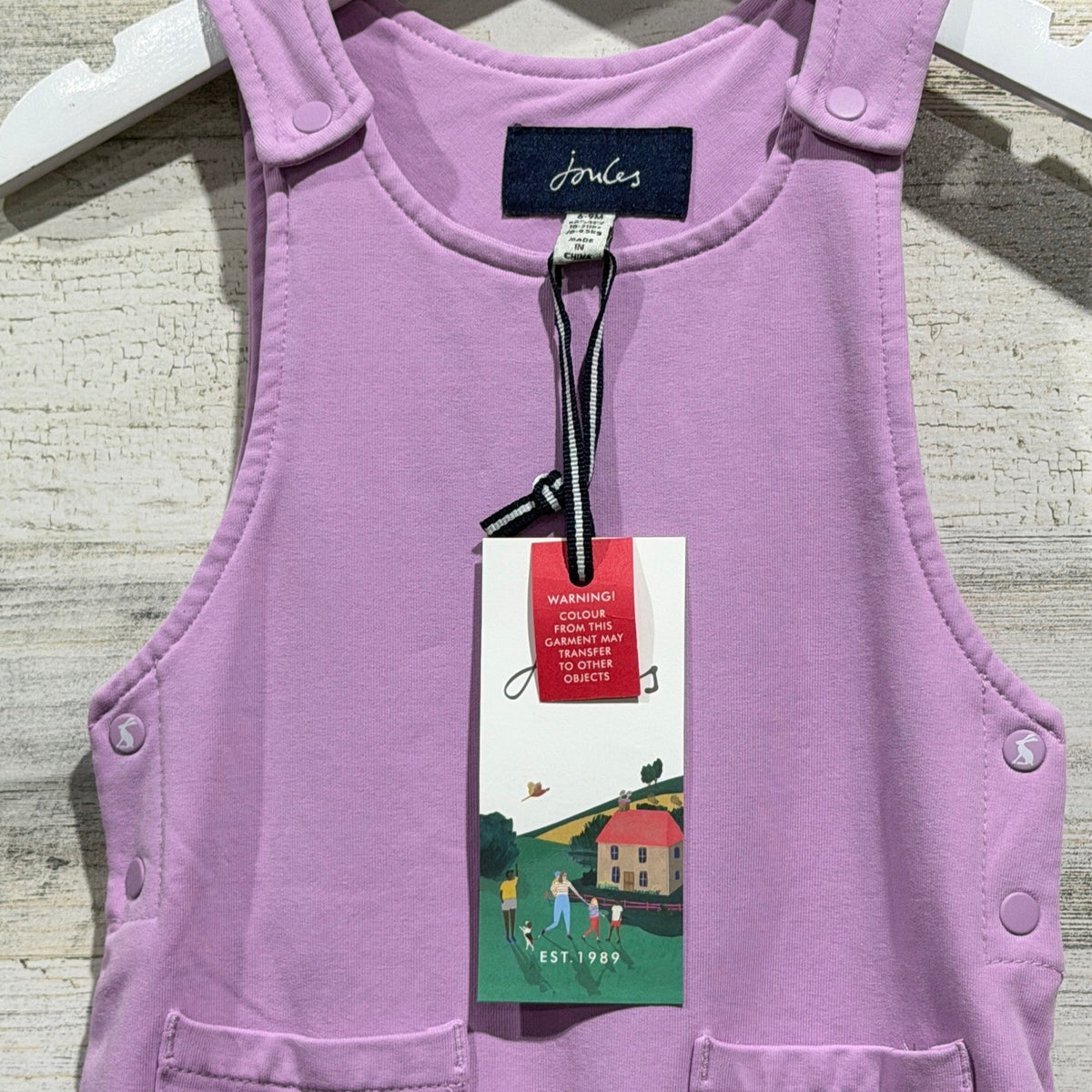 Joules Maybridge Overalls Girls 6-9M Mauve Mist Cotton Knit Romper NWT1