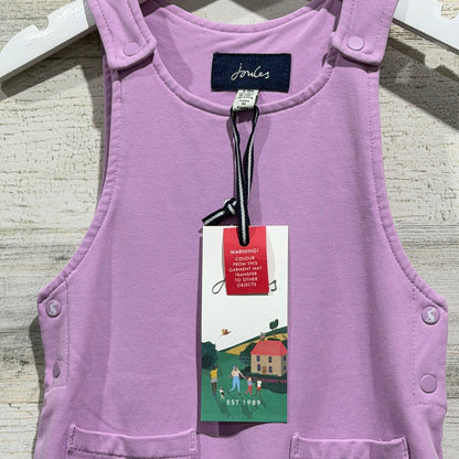Joules Maybridge Overalls Girls 6-9M Mauve Mist Cotton Knit Romper NWT1