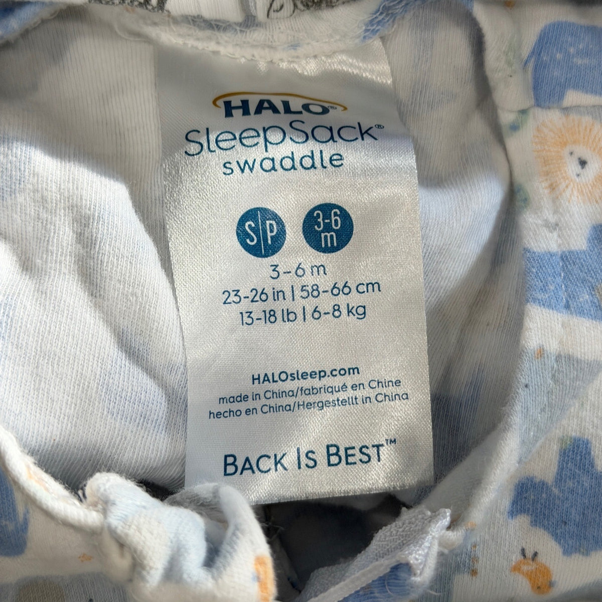 HALO SleepSack Swaddle Boys 3-6M Blue White Animal Whale Sheep Lot 3 GUC4