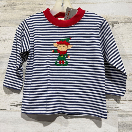 Baby Luigi Elf Shirt Boys 18M Navy White Stripe Christmas Holiday NWT0