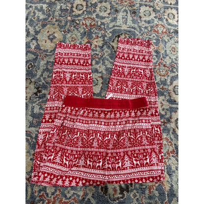 Little Sleepies Pajama Pants Men's Medium Red White Fair Isle Reindeer Holiday3