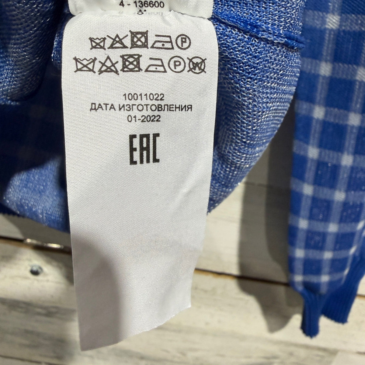 Tory Burch Gingham Cardigan Women Medium Blue Polyester Plaid Classic EUC8