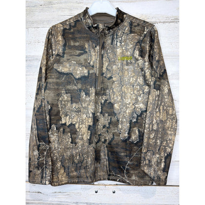 Magellan Quarter Zip Pullover Boys Large Brown Realtree Timber Camo Gorpcore EUC0
