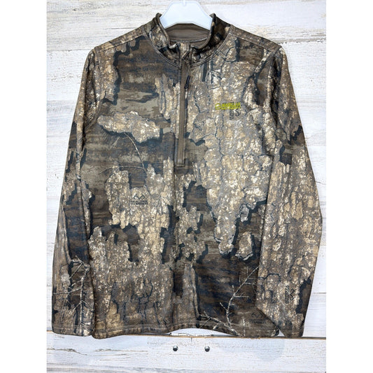 Magellan Quarter Zip Pullover Boys Large Brown Realtree Timber Camo Gorpcore EUC0