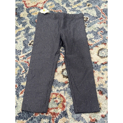 Tea Collection Striped Leggings Girls 2T Gray Silver Metallic Sparkle NWT0