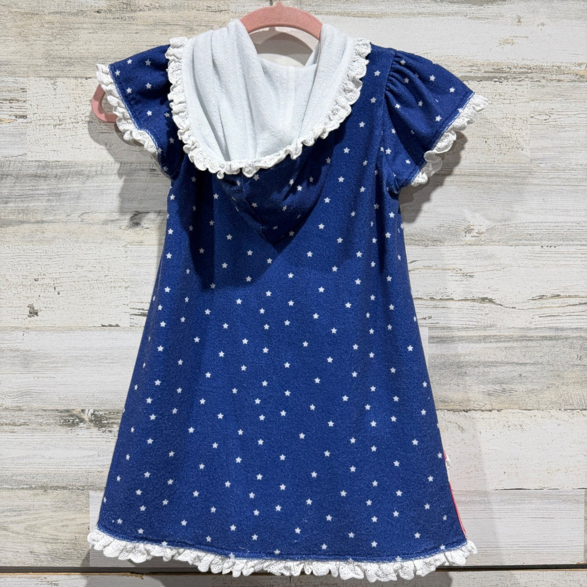 Love & Grow Swim Cover Up Girls 8Y Blue Stars Ruffle Patriotic Summer4