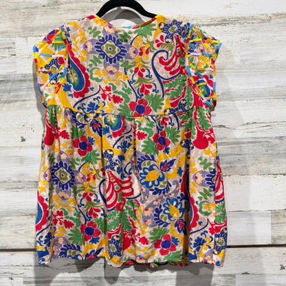 Savanna Jane Floral Paisley Top Women Size Medium Rayon Boho Colorful EUC3