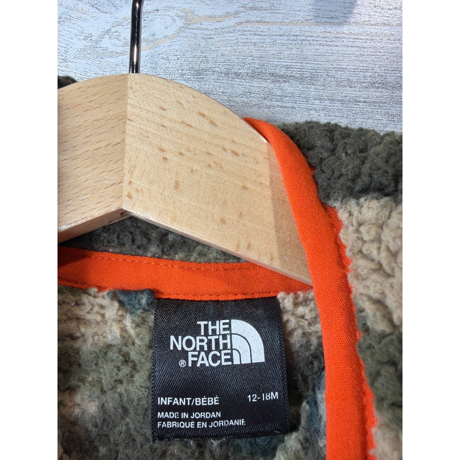 The North Face Fleece Jacket Baby Boy 12-18M Camo Sherpa Hooded Gorpcore GUC3