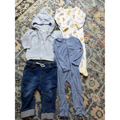 Kyte Baby Petite Maison Cat & Jack Boys 6-12M Blue Grey Bundle Bamboo GUC0