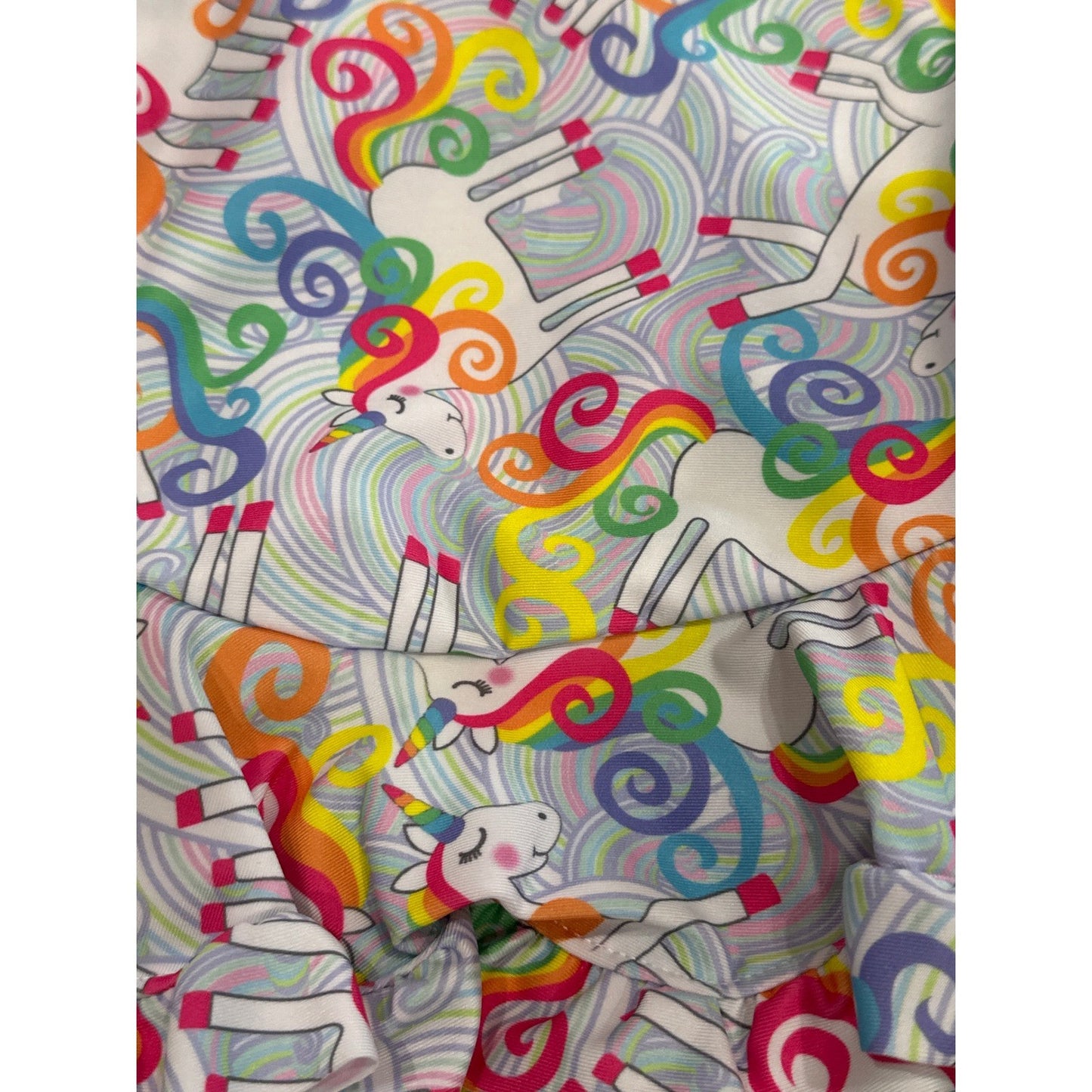 Flap Happy One Piece Swimsuit Girls 24m Multicolor Unicorn Rainbow Ruffle NWT1