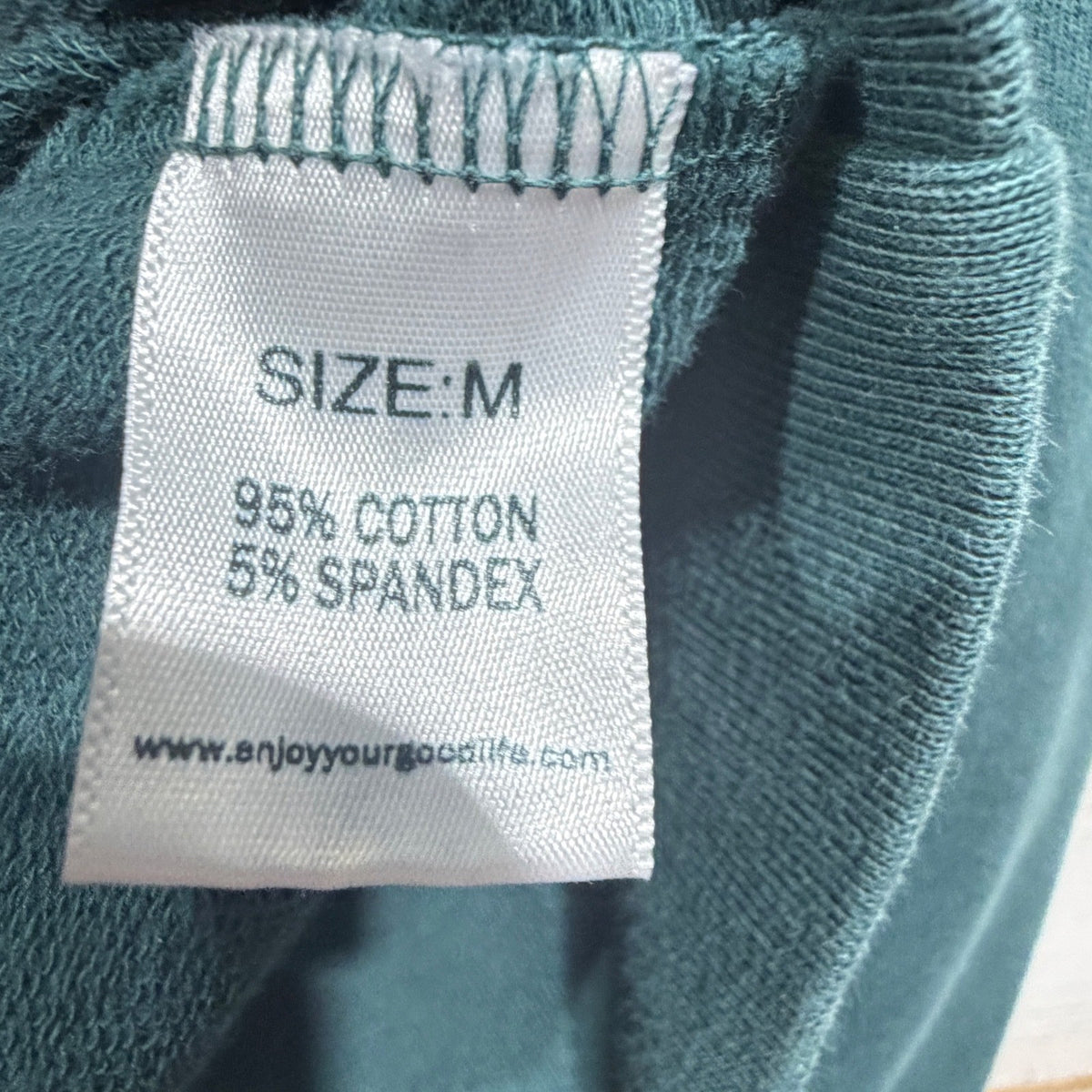 Goodlife Terry Crew Sweatshirt Mens Medium Green Cotton Spandex Made in USA EUC3