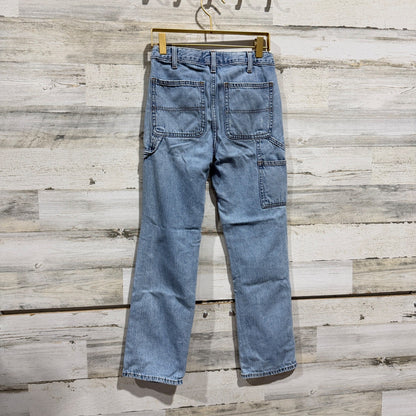 Abercrombie Kids Loose Jean Carpenter Pants Kids 9/10 Light Wash Cotton 90s3