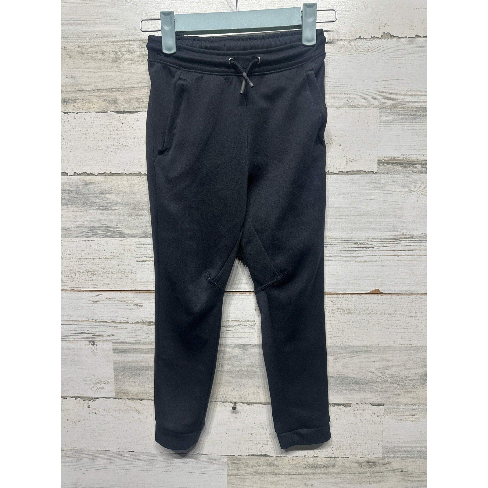 All In Motion Joggers Boys XS 4/5 Black Tech Fleece Zip Pockets EUC0