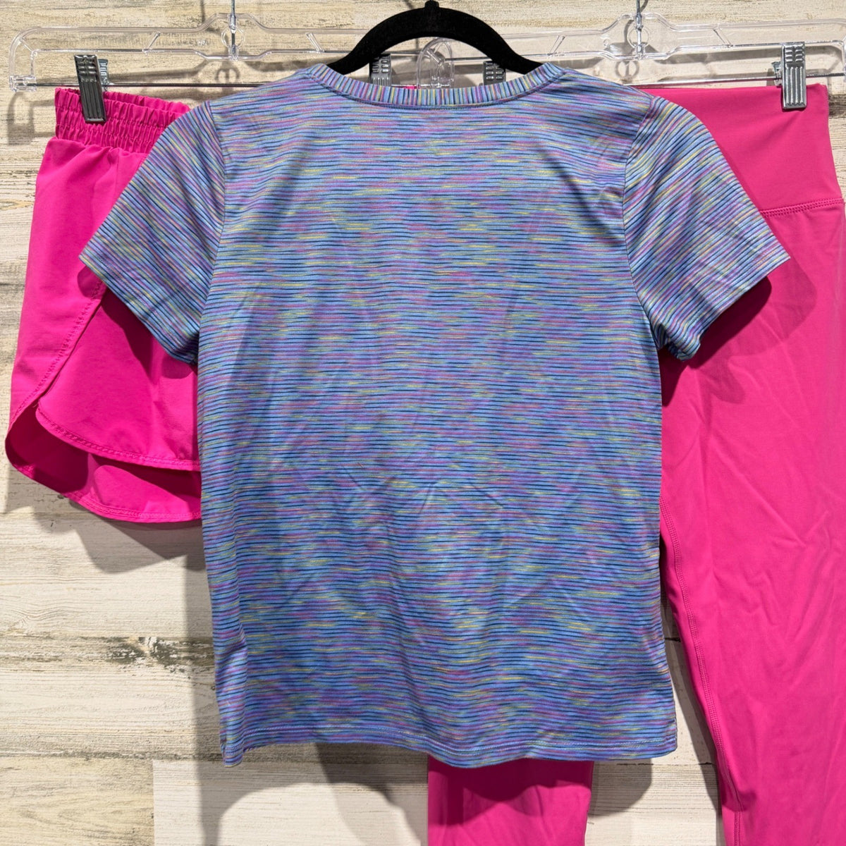 Activewear Bundle Girls Large 10/12 Pink Blue Spandex Sporty EUC3