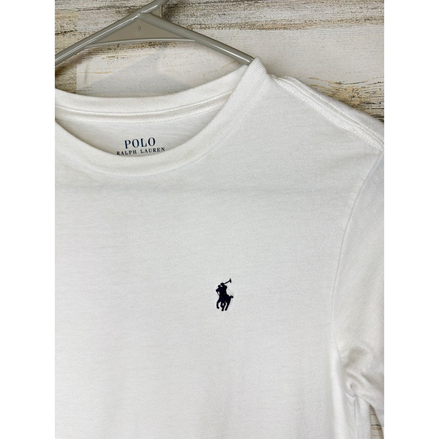 Polo Ralph Lauren Long Sleeve T-Shirt Boys Size 8 White Pony Logo Preppy1