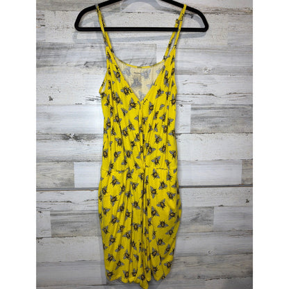 MeUndies Romper Women 3X Yellow Bee Print Modal Blend Pockets Loungewear EUC0
