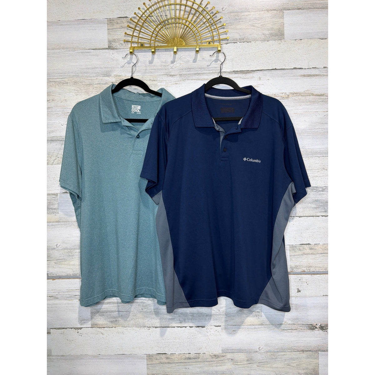 Columbia 32 Degrees Polo Shirt Bundle Mens XL Blue Green Performance Golf0