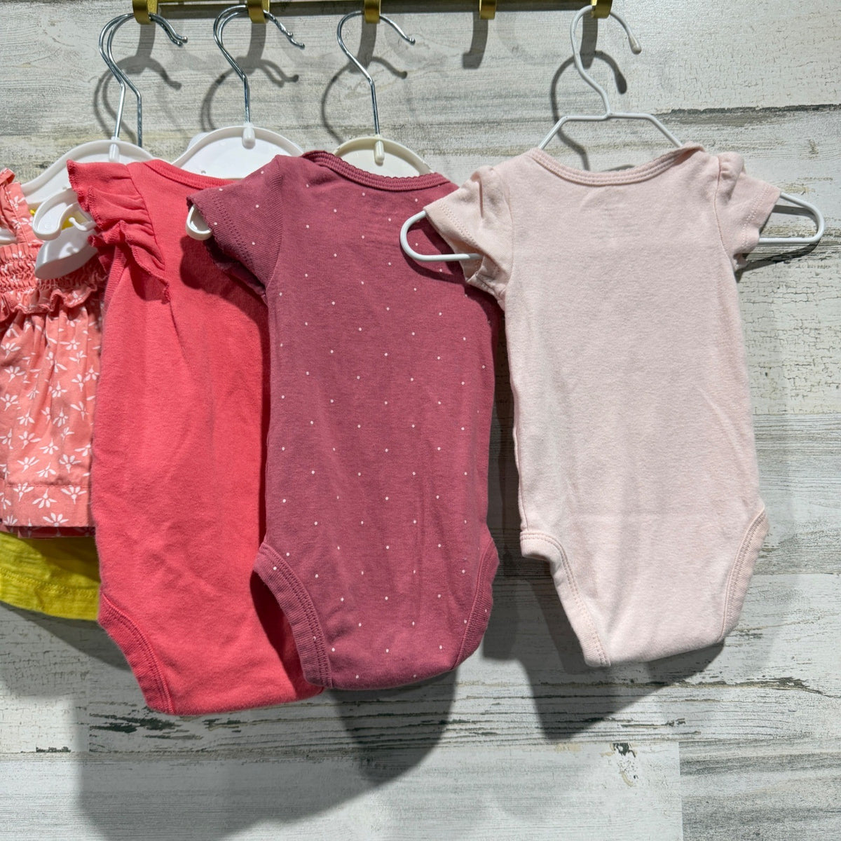 Newborn Baby Girl Clothing Lot NB Bundle Mix Pink Yellow Cotton EUC6