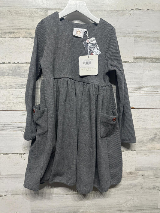 Swoon Baby Ribbed Ballet Dress Girls 8 Grey Long Sleeve Pockets NWT0