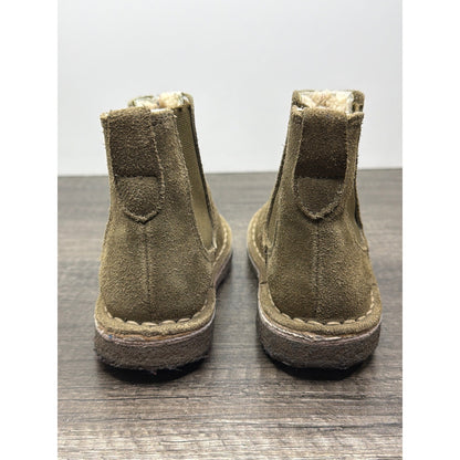 Crewcuts Boots Boys 9 Toddler Brown Suede Shearling Lined Earthy GUC3