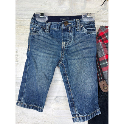Carter's OshKosh Baby Boys 3M Plaid Fleece Denim Bundle CabinCore Warm2