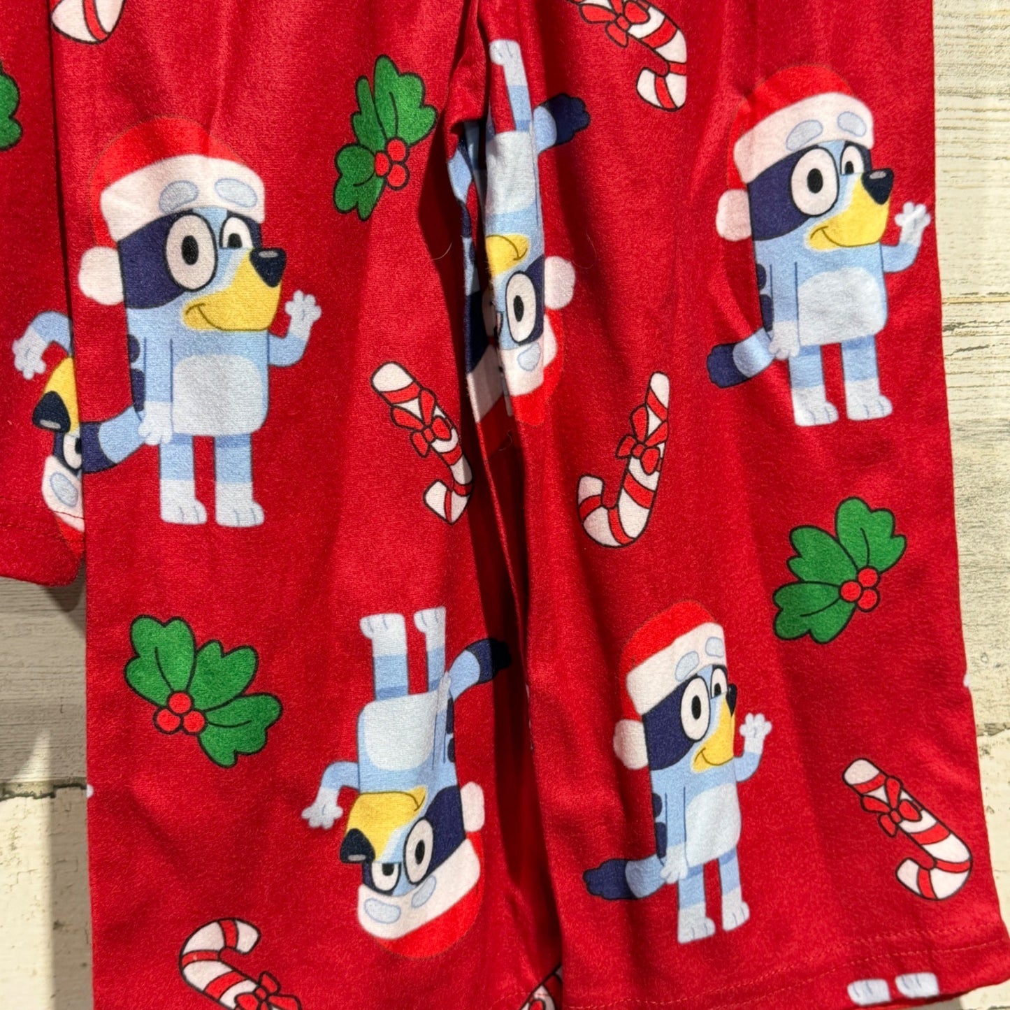 Bluey Pajama Set Kids 3T Red Christmas Holiday Fleece NWT4