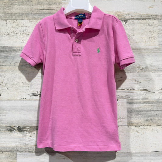 Polo Ralph Lauren Polo Shirt Boys 7 Pink Short Sleeve Pique Preppy GUC*0