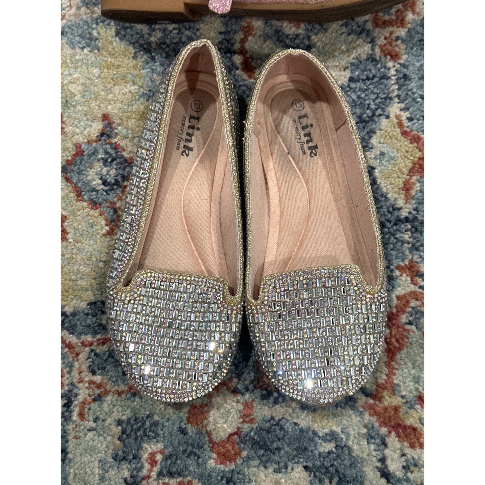 Link Copper Key Dress Shoes Bundle Girls 13 Pink Silver Rhinestone Glitter2