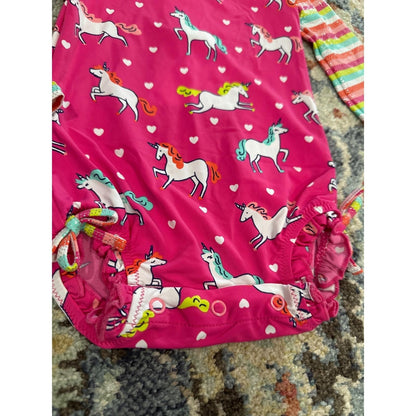 Hatley Swimsuit Girls 3-6M Unicorn UPF 50 Long Sleeve Rashguard NWT2