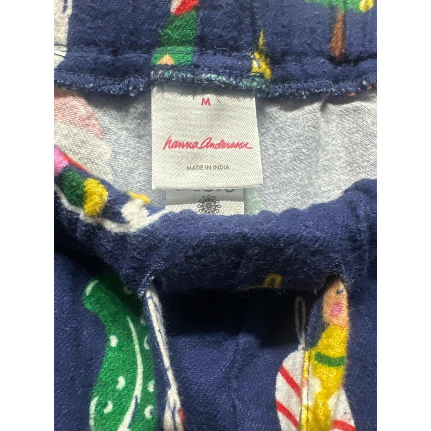 Hanna Andersson Christmas Pajama Pants Adult Medium Navy Ornament Print3