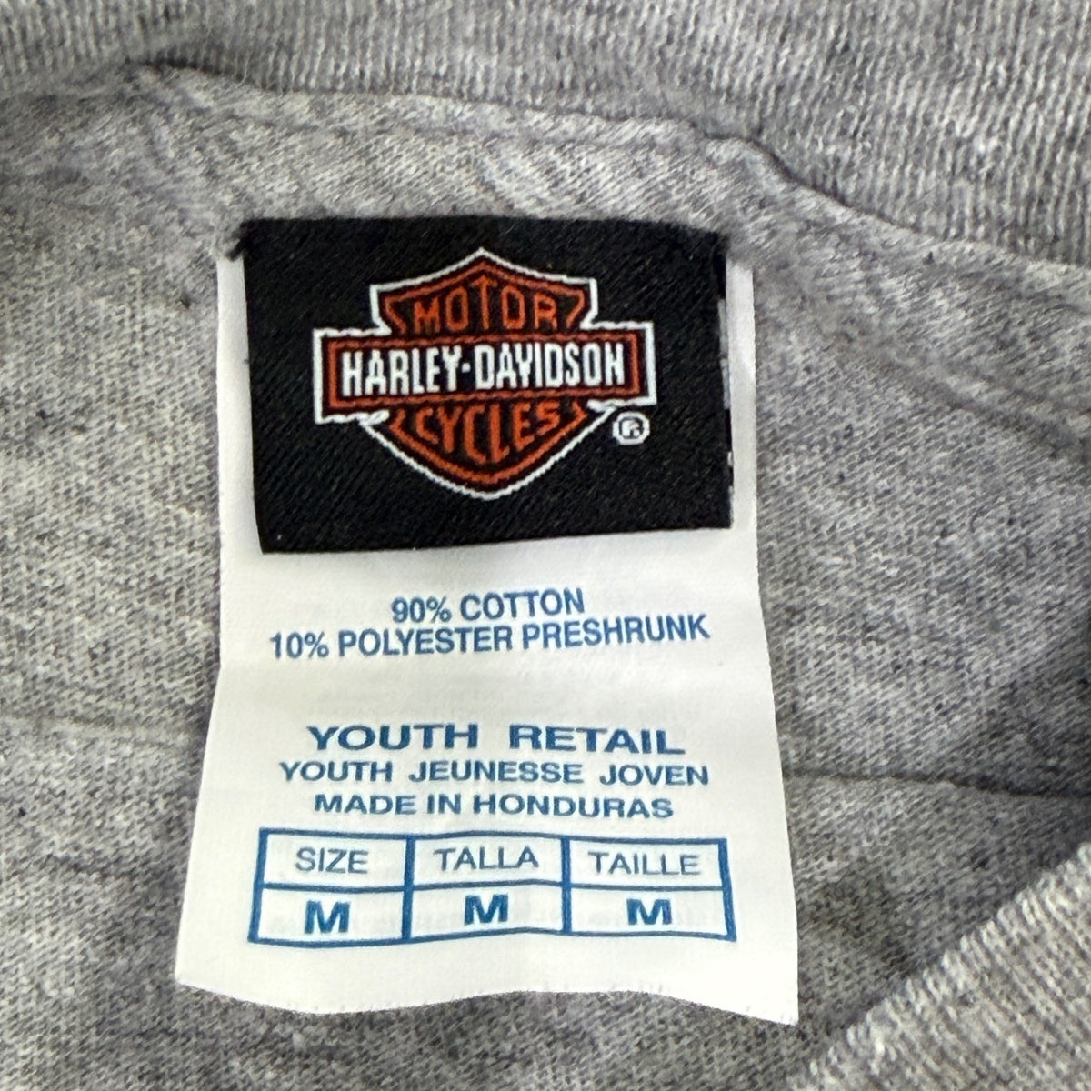 Harley Davidson Graphic Tee Kids Youth Medium Gray Logo Americana EUC2