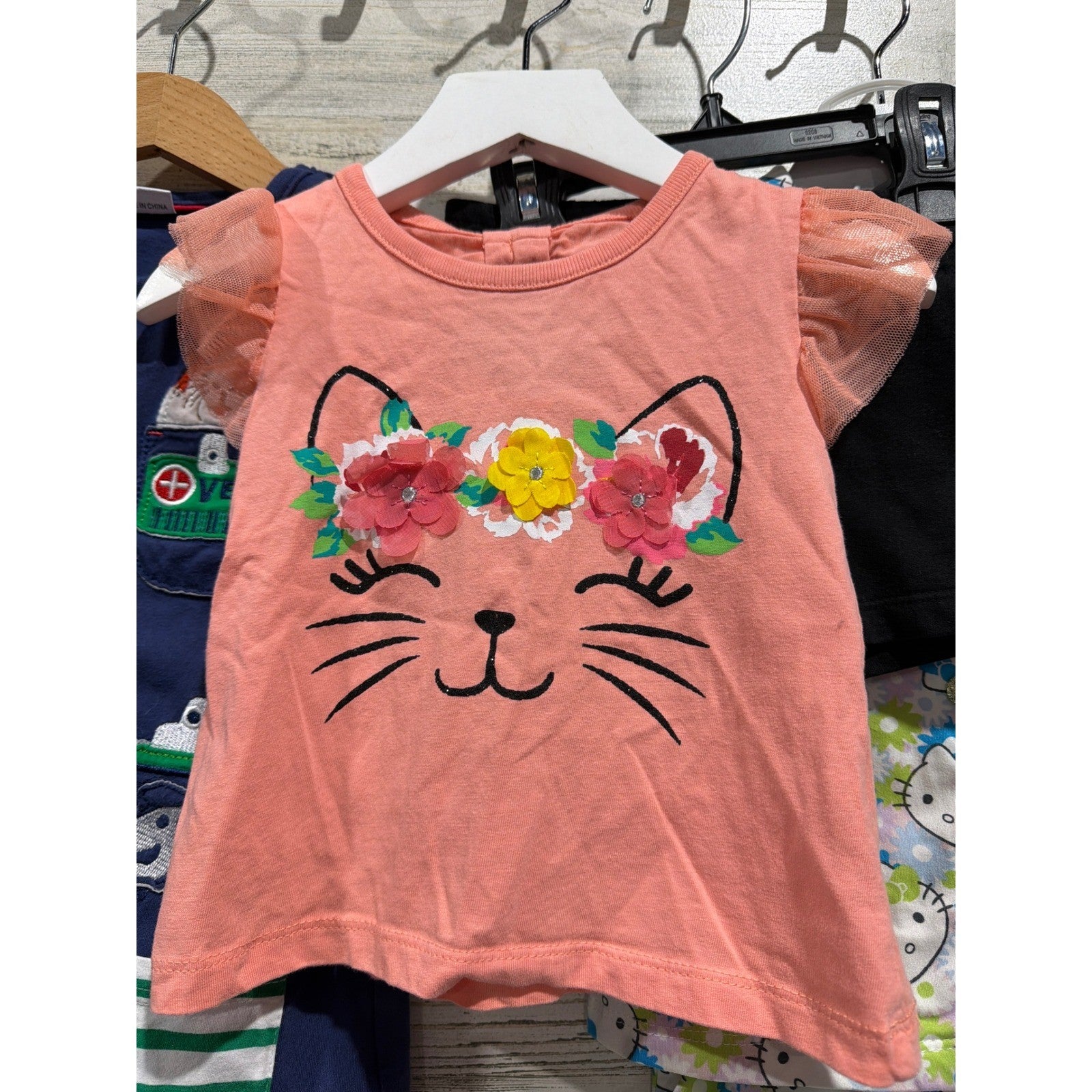 Hello Kitty Cat & Jack Girls 2T Pink Navy Bundle Pajamas Dress Shorts EUC1