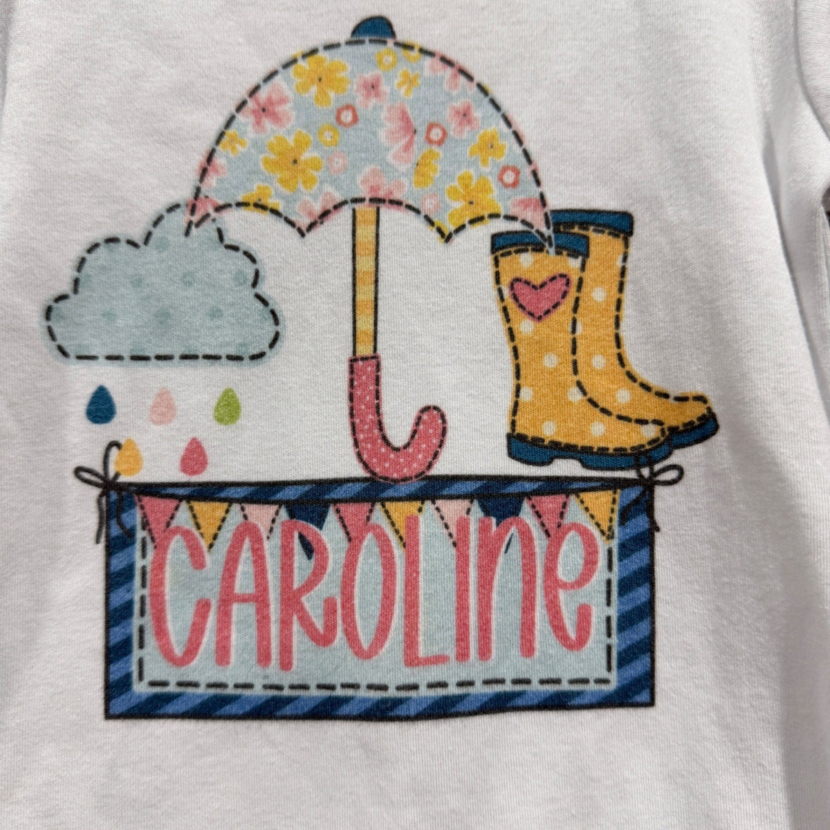 Blanke Boutique Caroline Graphic T-Shirt Girls 18M White Cotton Ruffle Spring1