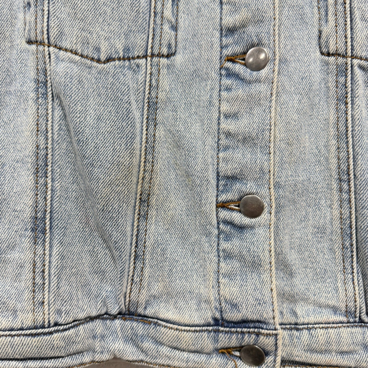 GB Girls Denim Jacket Kids XL Light Blue Button Up Trucker Classic *Flawed1