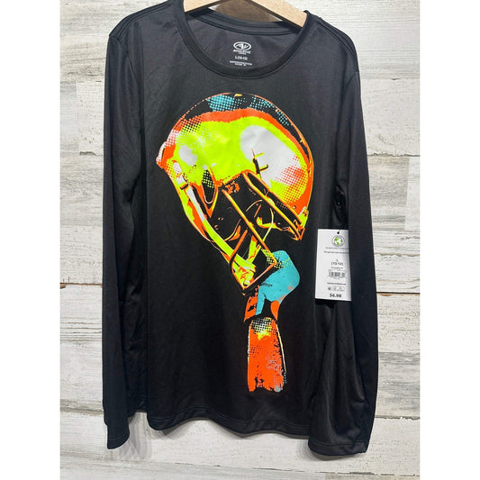 Athletic Works Graphic Tee Boys Large Black Football Helmet NWT0
