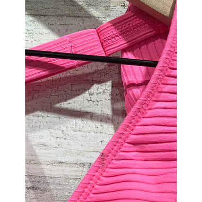Next Bikini Set Women 38B/C Top XL Bottoms Pink Ribbed High Waist Barbiecore2