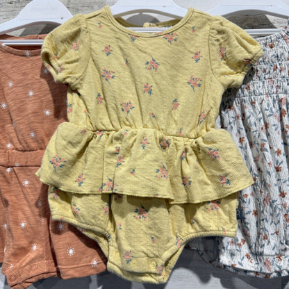 Cloud Island Modern Moments Romper Bundle Girls 0-6m Cotton Floral Boho1