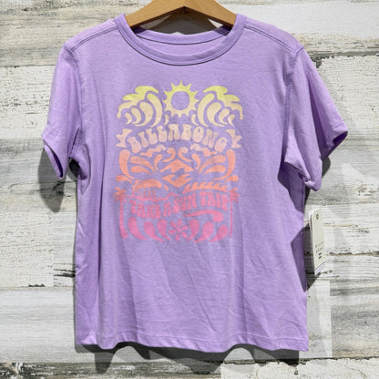 Billabong Graphic Tee Kids Small Lilac Take A Sun Trip Surf Boho NWT0