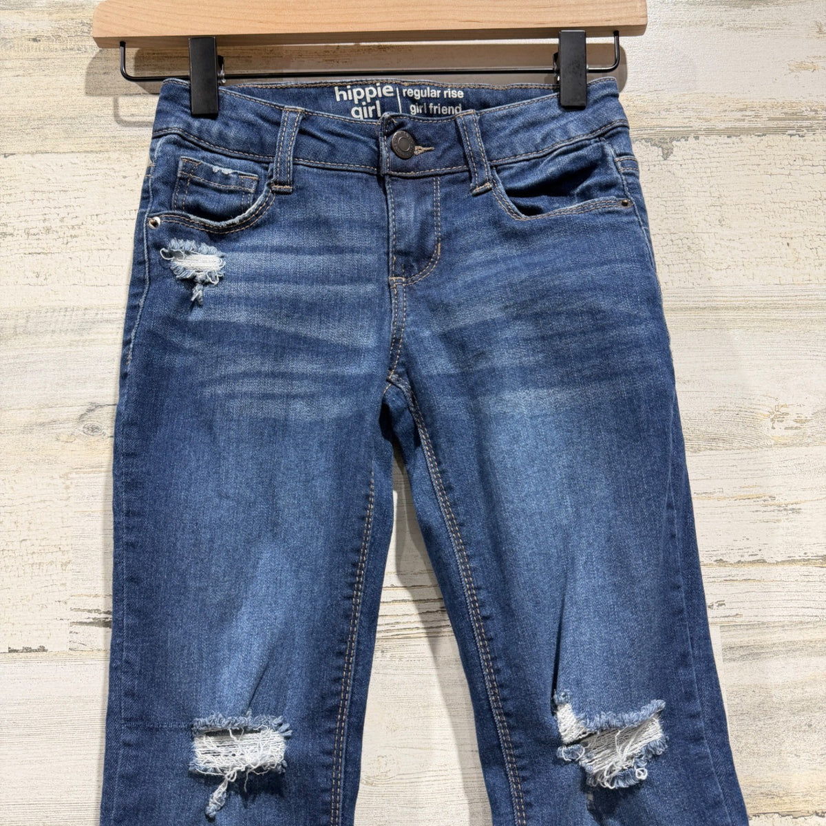 Hippie Girl Girl Friend Jeans Girls 7 Blue Distressed Denim Modern2
