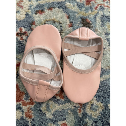 Stelle Ballet Shoes Toddler 7 Pink Elastic Strap Faux Leather NEW3