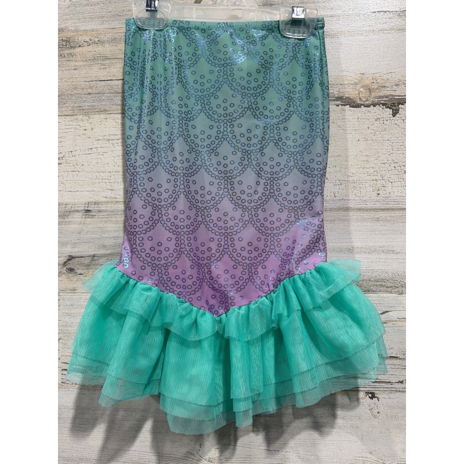 Disney Little Mermaid Skirt Girls 3 Teal Purple Ombre Mermaidcore EUC0