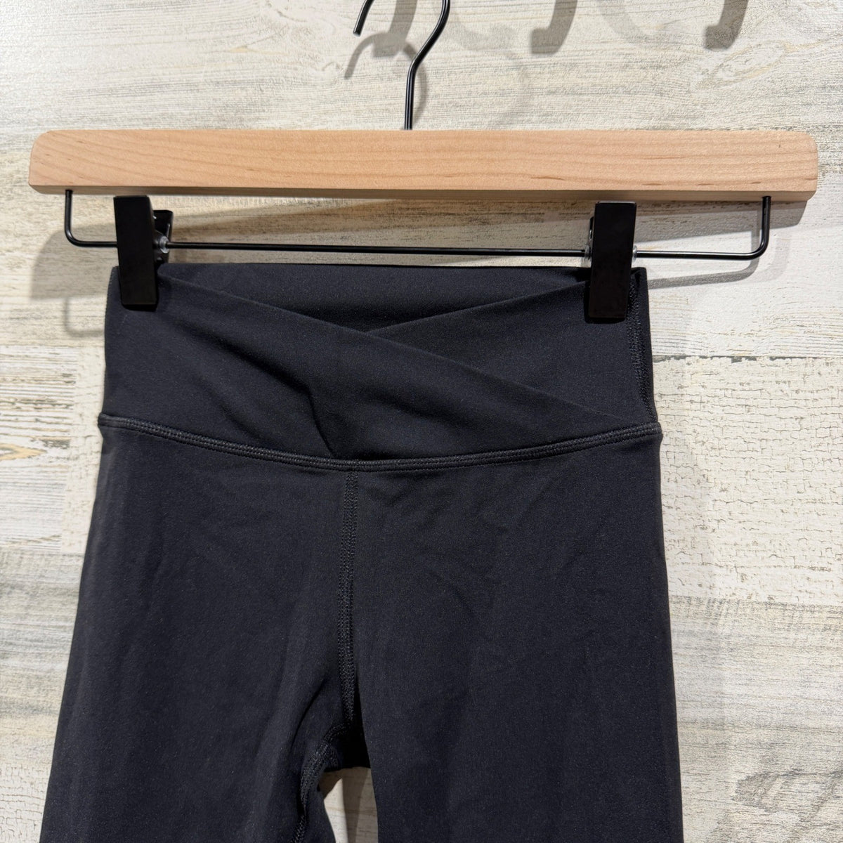90 Degree by Reflex Leggings Girls S Black Crossover Waist Activewear EUC1