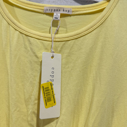 Copper Key Front Knot Tee Girls L 12/14 Yellow Short Sleeve Summer Basic NWT1